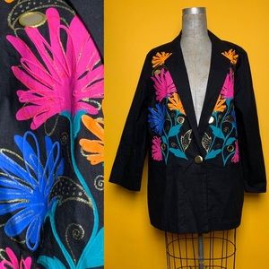 JOANNA Floral painted blazer jacket